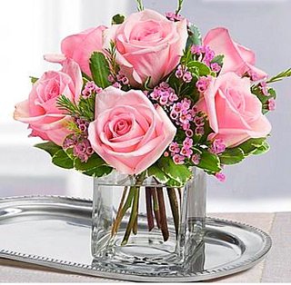 Roses Arranged In A (SQUARE) Vase - $59.99
