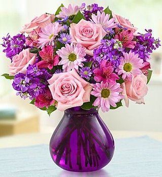 Fresh Cuts Arranged In A "Colored" Vase - Starting At $59.99